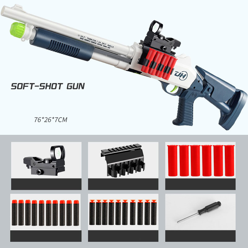 어린이 XM1014 쉘 배출 던지는 장난감 총, 수동 소총, 부드러운 총알 장난감, 플라스틱 블래스터, 남아용 야외 게임용 Armas
